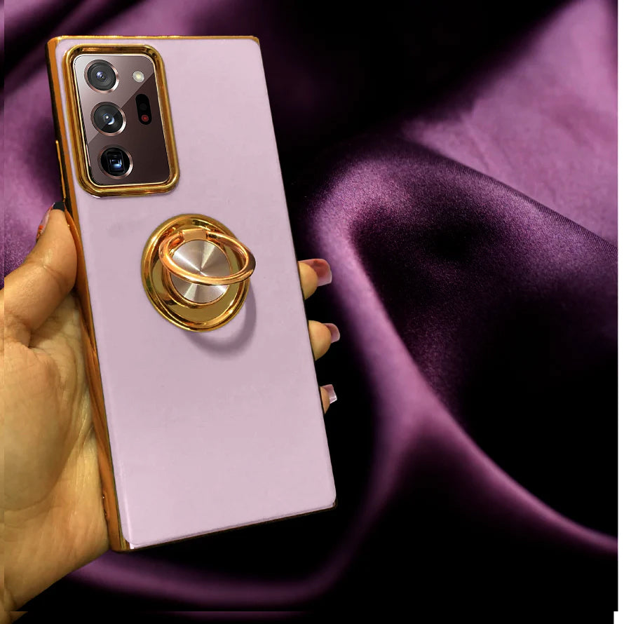 Purple Gold Electroplated Ring Holder Samsung Note 20  Cover