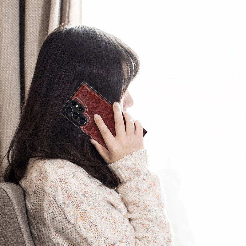 Luxury Wallet Style Premium Leather Cover iPhone cover – JustAndBest India