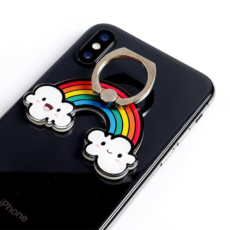 Rainbow Cloud Phone Ring Holder – phone accessory by JustAndBest India