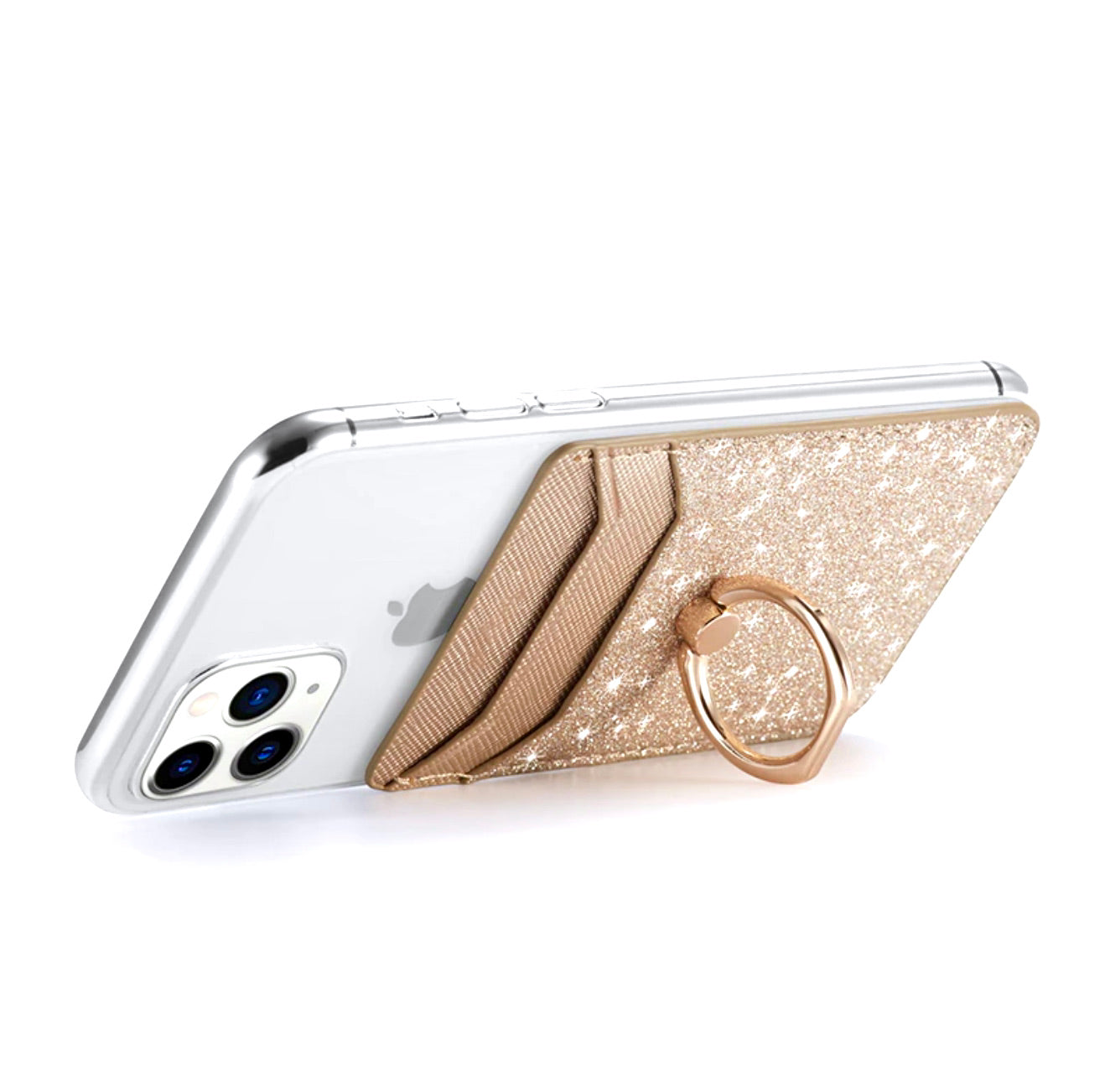 Gold Glitter Ring Holder Phone Wallet – phone accessory by JustAndBest India
